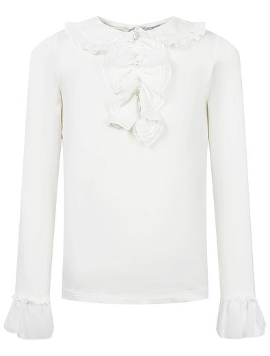 Кремовая блуза с акцентным воротником Aletta - 1034509282840 - Фото 1