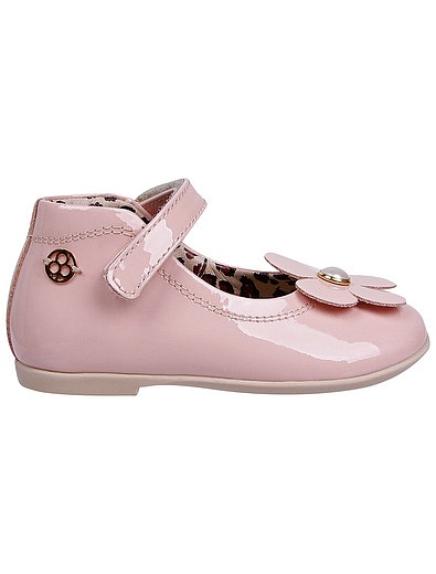 Розовые лакированные туфли с цветочком Florens - 2014509081604 - Фото 2