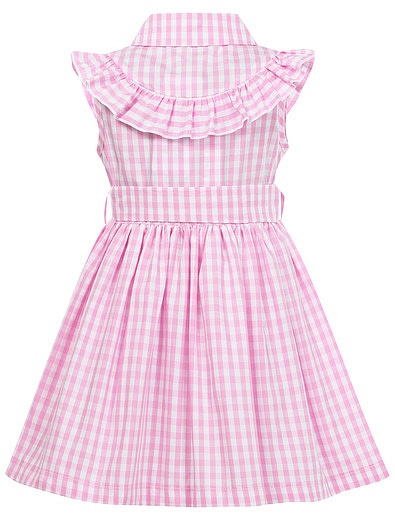Розовое платье в клетку с поясом Balloon Chic - 1054709271697 - Фото 2