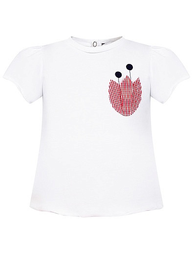 Комплект из футболки с декором и клетчатых шорт Il Gufo - 3024509270723 - Фото 4