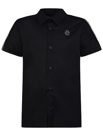 Черная рубашка с коротким рукавом Philipp Plein - 1011119970015 - Фото 1