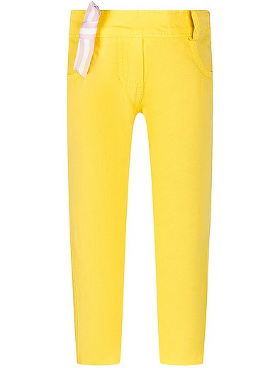 Жёлтые брюки с бантом Lapin House - 1082809870045 - Фото 1