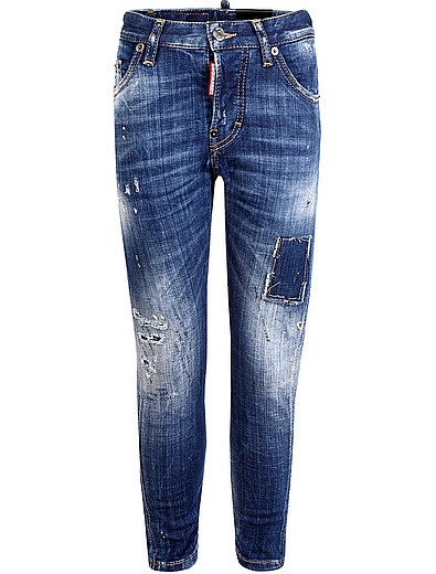 Узкие джинсы с декором в виде заплат Dsquared2 - 1161419680074 - Фото 1