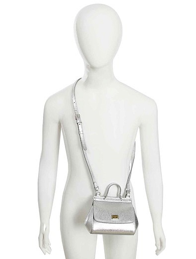 Серебрянная сумка из кожи Dolce & Gabbana - 1204508280813 - Фото 2