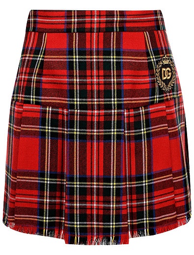 Клетчатая юбка с гербом-нашивкой Dolce & Gabbana - 1044509281309 - Фото 1