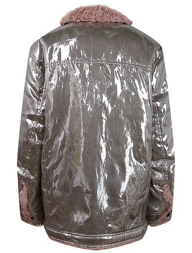 Серебристая куртка с отделкой из овчины NAUMI - 1074509980070 - Фото 2