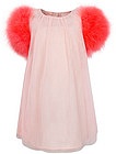 розовое Платье с пушистыми рукавами - 1054509278766