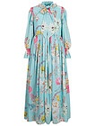 длинное Платье с цветочным принтом и украшением - 1054509276557