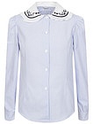 Голубая блуза в мелкую полоску - 1034509382090