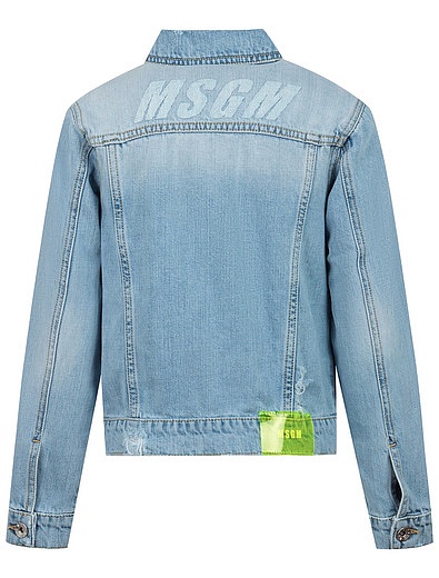 Голубая джинсовая куртка MSGM - 1074509070344 - Фото 2