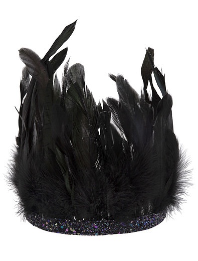 Черная корона из перьев Meri Meri - 6834500180016 - Фото 1