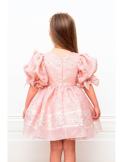 Розовое платье с металлизированным волокном David Charles - 1054509086149 - Фото 4
