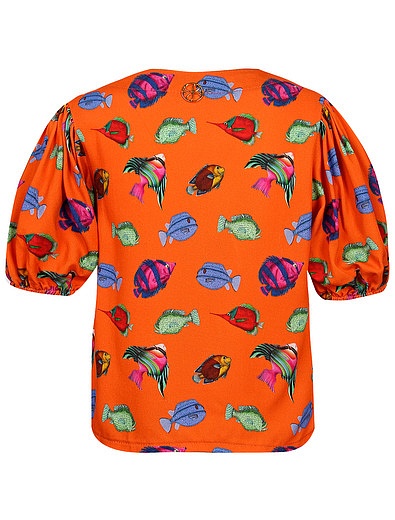 Блуза с разноцветными рыбками LÉAH - 1034500370065 - Фото 7