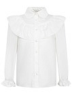 Белая блуза с широкой оборкой - 1034509383004