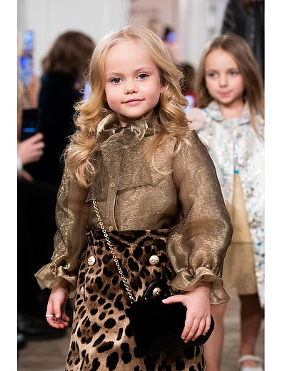Юбка из бархата с леопардовым принтом Dolce & Gabbana - 1047709981222 - Фото 2