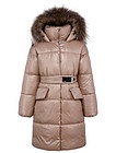 Бежевое пальто с поясом в комплекте - 1124509282602