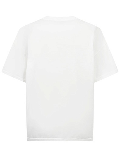 Кремовая футболка с круглым логотипом Dolce & Gabbana - 1134519280970 - Фото 3