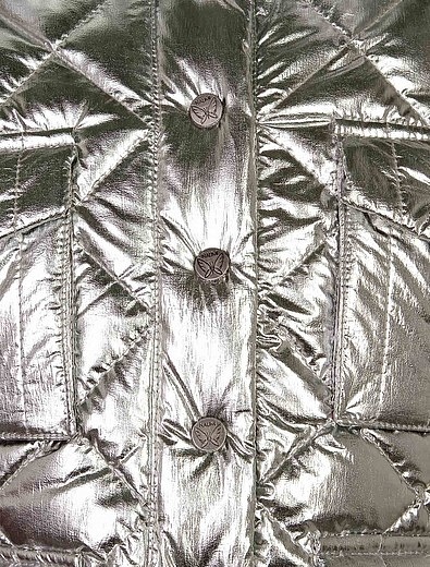Стеганая серебряная куртка с накладными карманами NAUMI - 1074209880014 - Фото 3