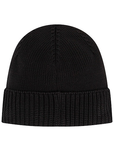 Хлопковая черная шапка с логотпом Stone Island - 1354519070344 - Фото 4