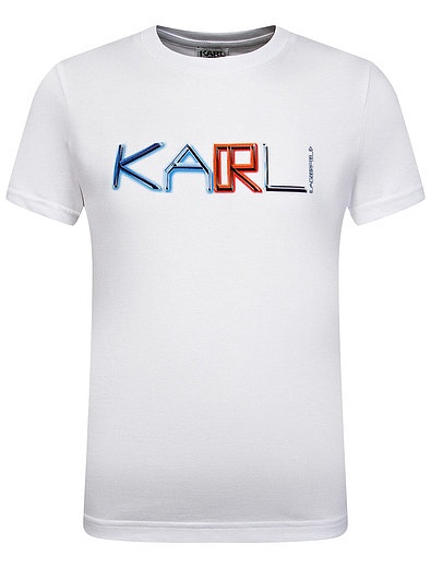 Футболка с разноцветным логотипом KARL LAGERFELD - 1134529178649 - Фото 1