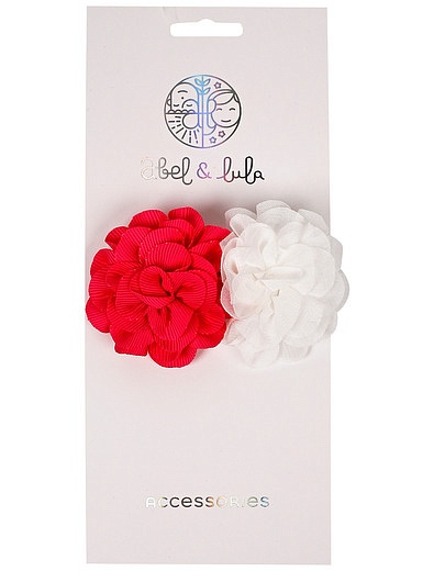 Заколка-зажим &quot;красно-белый цветок&quot; ABEL & LULA - 4884508270112 - Фото 1
