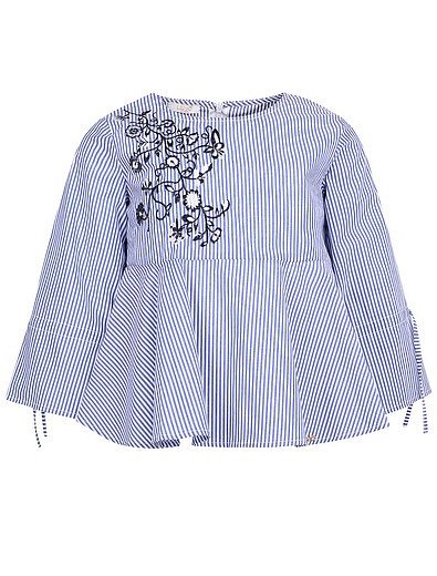 Блуза в полоску с вышивкой в виде цветов Liu Jo Junior - 1031409870177 - Фото 1