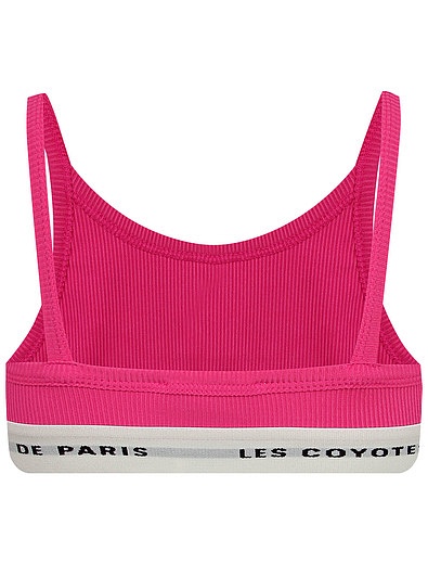 Розовый топ с логотипом на резинке LES COYOTES DE PARIS - 0514509270814 - Фото 5