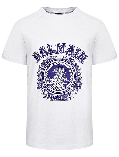 Белая футболка с логотипом Balmain - 1134529178472 - Фото 1