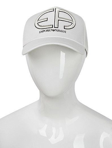 Белая кепка с логотипом EMPORIO ARMANI - 1184519170443 - Фото 4