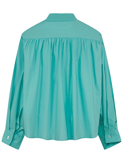 Мятная блуза из хлопка MM6 Maison Margiela - 1034509371285 - Фото 6