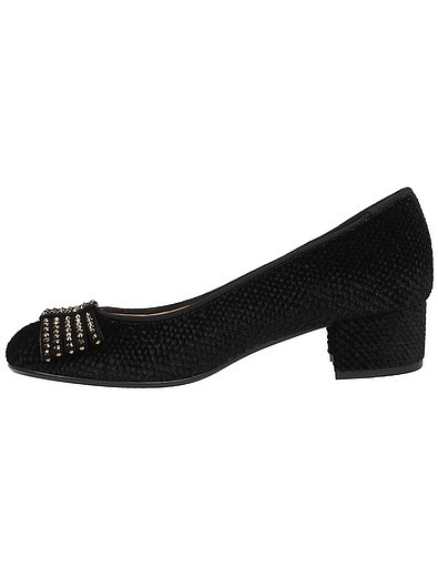Черные бархатные туфли с бантиком Missouri - 2014509081222 - Фото 3