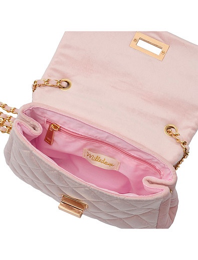 Бархатная розовая сумка Milledeux - 1204500370017 - Фото 4