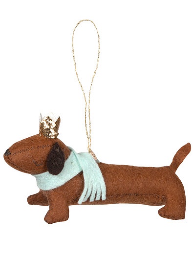 Мягкое Ёлочное украшение собака в короне Meri Meri - 6584520080925 - Фото 1