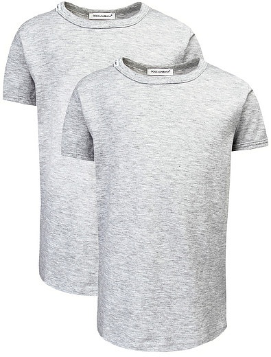 Набор из 2-х хлопковых футболок серого цвета Dolce & Gabbana - 1131719680159 - Фото 1