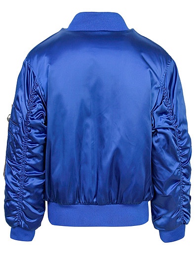 Синяя атласная куртка MSGM - 1071409880127 - Фото 4