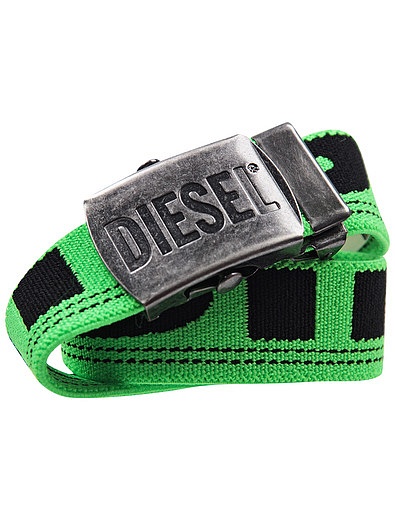 Зеленый ремень с логотипом Diesel - 1304528170023 - Фото 1