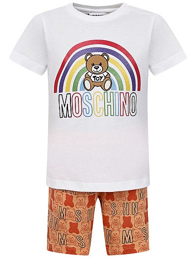 Комплект из футболки и шорт с радугой Moschino - 3024529270017 - Фото 1