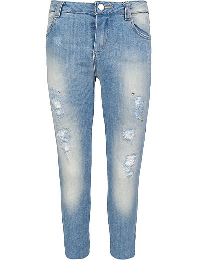 Голубые джинсы с потертостями Illudia - 1161509670183 - Фото 1