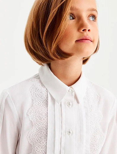 Белая блуза с кружевом SILVER SPOON - 1034509280808 - Фото 4
