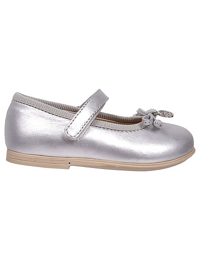 Серебряные туфельки с бантиком Florens - 2014209970246 - Фото 2