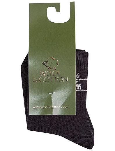 Шерстяные носки с оленями WOOL & COTTON - 1534529080551 - Фото 1