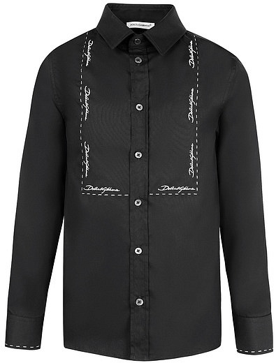 Рубашка с контрастной вышивкой Dolce & Gabbana - 1011119871206 - Фото 1