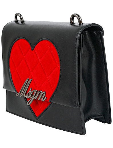 Черная сумка с контрастным сердечком MSGM - 1204508180533 - Фото 4