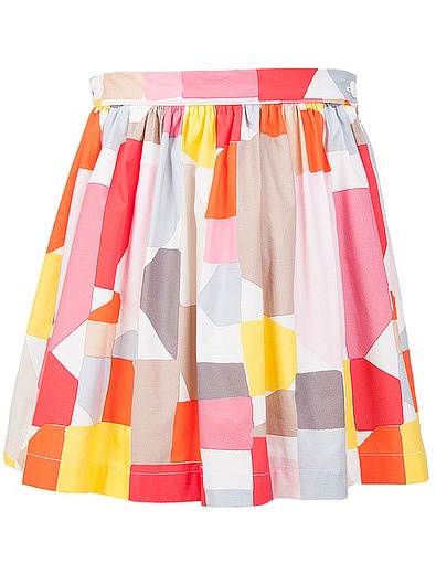 хлопковая юбка с абстрактным принтом Il Gufo - 1042509671342 - Фото 1