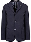 Синий однобортный пиджак силуэта Comfort - 1331419980331