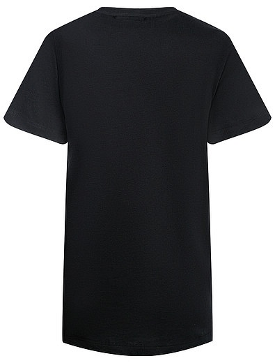 Черная футболка с надписями Balmain - 1131119070024 - Фото 3