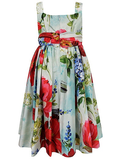 шёлковое Платье с цветочным принтом Dolce & Gabbana - 1054609272152 - Фото 2