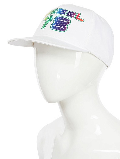 Белая кепка с разноцветным логотипом Diesel - 1184529370130 - Фото 2