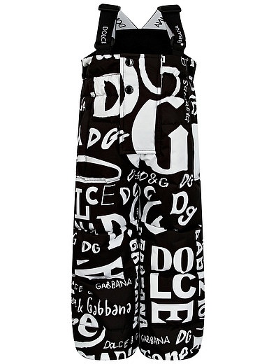 Брюки утепленные с принтом логотипа Dolce & Gabbana - 1604529080223 - Фото 1