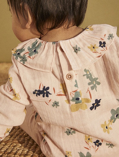 Блуза из хлопка с цветочным принтом PETIT BATEAU - 1034509285599 - Фото 2